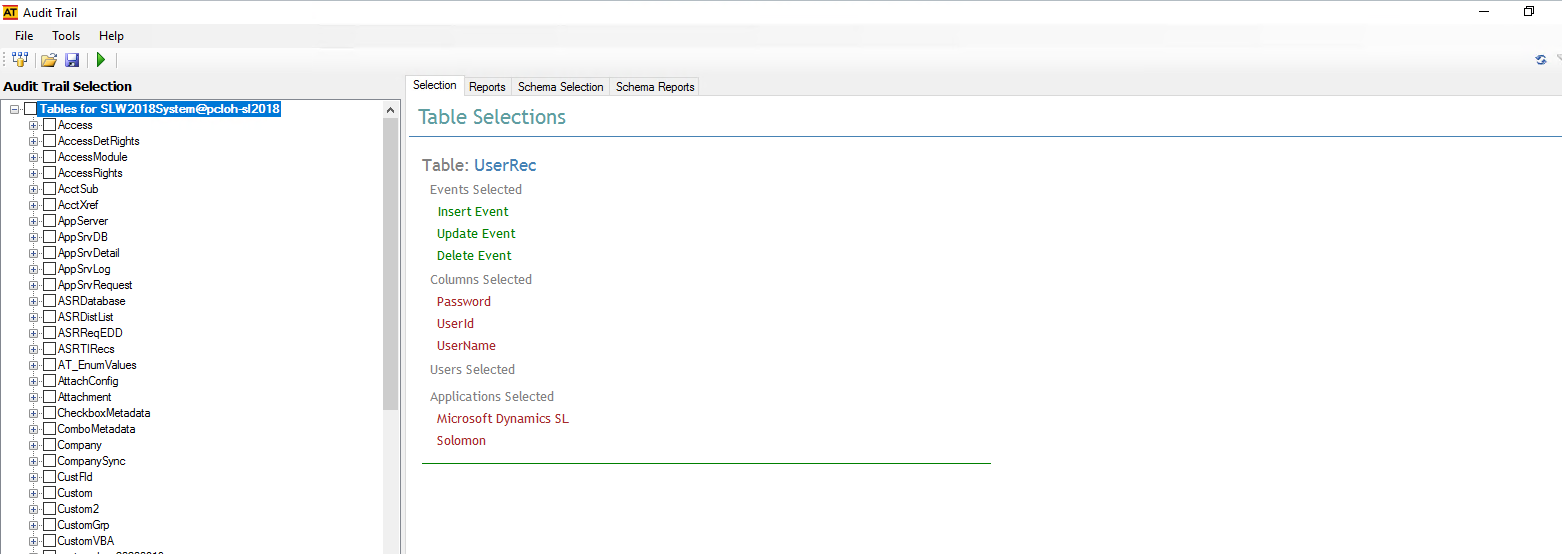 audit trail fastpath for dynamics sl