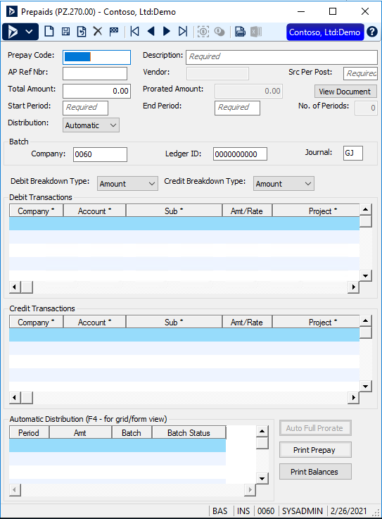 prepaids processor for dynamics sl